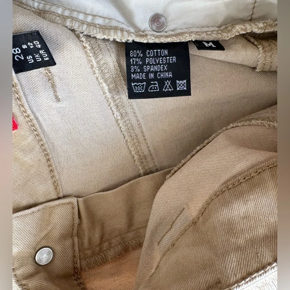 Style J Elegant Tan Women’s long denim stretch Skirt cream size medium/8 - Picture 8 of 9